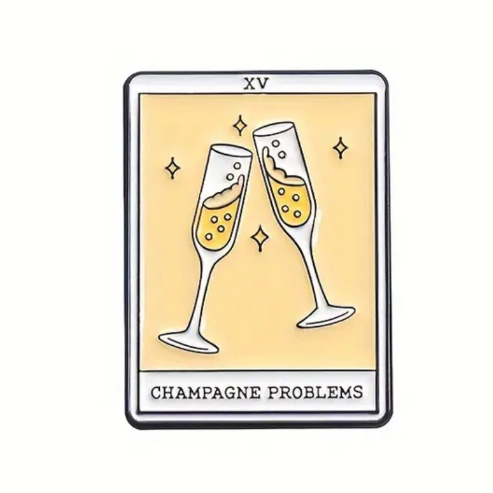 CHAMPAGNE PROBLEMS YELLOW TAROT CARD PIN - TAYLOR PIN